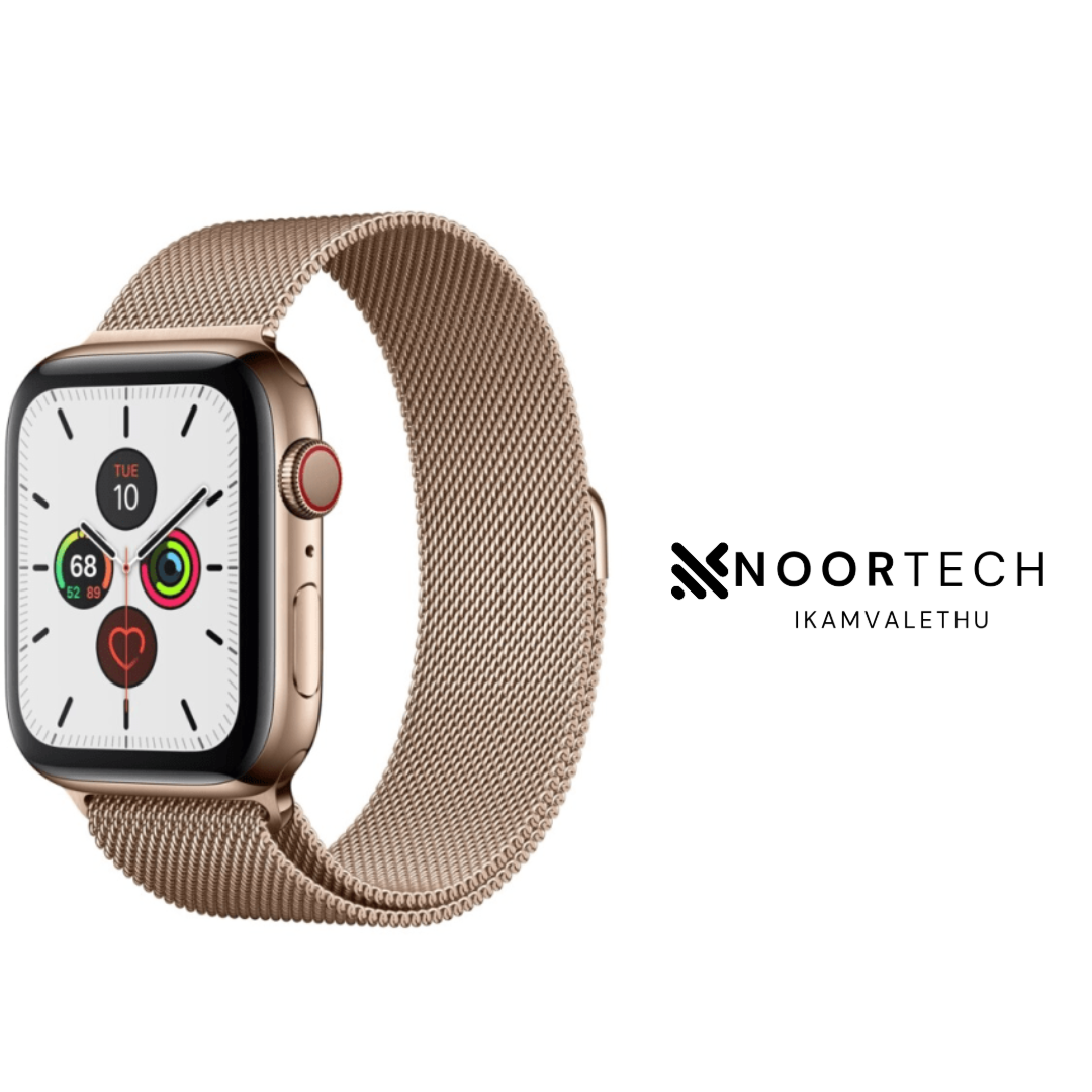 Apple Watch Series 5 Gold Stainless Steel Case with Gold Milanese Loop - 44mm